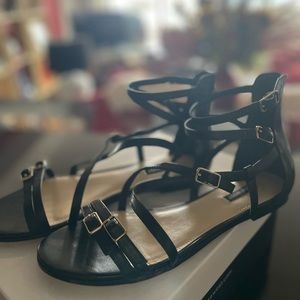 Nine West Black leather Gladiator sandals